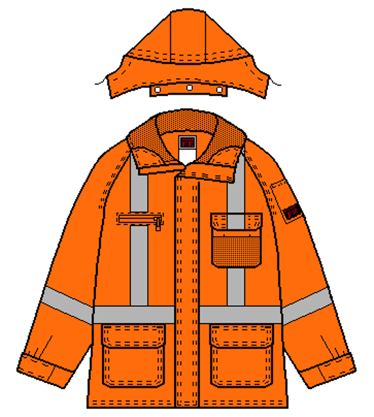 Picture of 8315VSC2 - Jacket-3 in 1 ¾ Length-6 oz Coated Nomex® IIIA,Summer Lined w/ Detachable Hood & CSA Trim