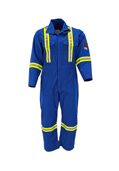 Picture of 8310R-C - Deluxe Coverall - 6 oz FR Natur Tex®, Unlined with Reflective Trim